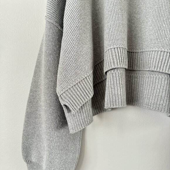 Free People Easy Street Crop Pullover Grey oversized New with tags! XL sweater - Picture 11 of 16
